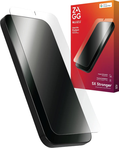 ZAGG Glass Elite Google Pixel 9 Pro XL Screen Protector – Ultra-Strong Tempered Glass with Recycled Content, Fingerprint Resistant, Easy Installation
