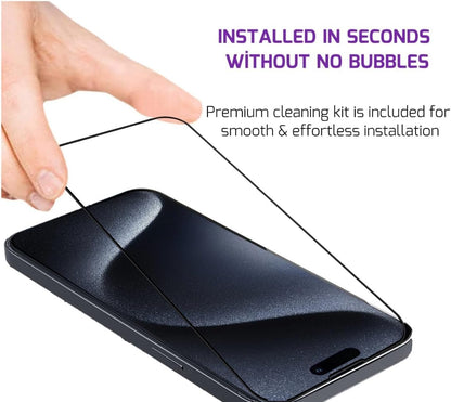 Screen Protector Tempered Glass Compatible with Apple iPhone 15 (2 Pack)