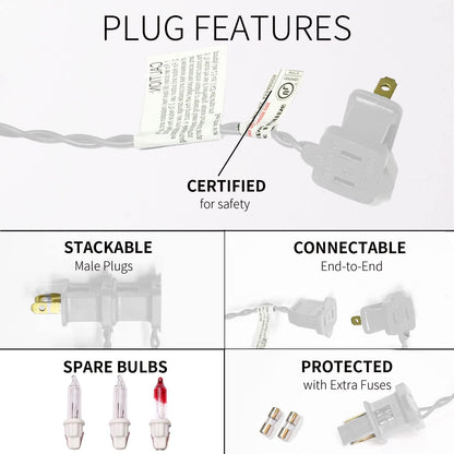 300LIGHTS(2*150L) Warm White Extra-Bright with End Connectors Christmas Decorative Lights 19.44m UL Certified Mini String Light Set Waterproof for Home Garden Holiday Tree Party Patio Wedding
