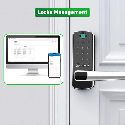 Smart Lock with Door Sensor - Fingerprint, Code, Keyless Entry - Easy Installation, 30-Day Satisfaction Guarantee