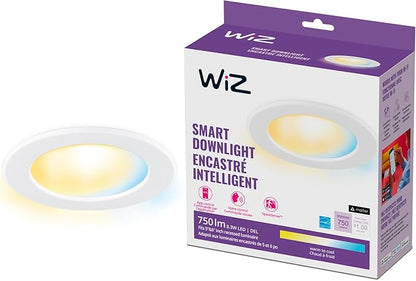 WiZ Connected Smart Wi-Fi LED Downlight & Recessed Spot Color & Tunable White Metal/Plastic/White Wi-Fi - Pack of 6