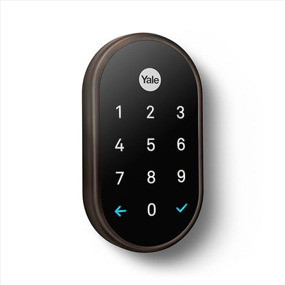 Google Nest x Yale Lock - Tamper-Proof Smart Lock for Keyless Entry - Keypad Deadbolt Lock for Front Door - Oil Rubbed Bronze