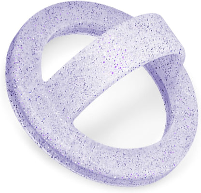 Magnetic Silicone Ring Grip Phone Holder, Loop Grip Phone Holder,Magnetic Phone Loop,Magsafe Phone Grip,Compatible with Magsafe for iPhone 16/15/14/13/12 Series (Purple Sparkle)