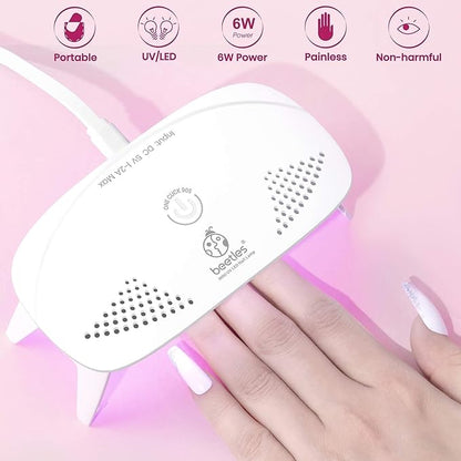 Beetles Uv Light for Nails Mini Nail Lamp Poly Nail Gel Curing Lamp Nail Gel Portable UV Led Nail Lamp Nail Light for Gel Top Coat Gel Nail Polish Manicure Tool DIY Nail Art