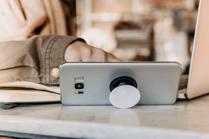 PopSockets Plant-Based Phone Grip with Expanding Kickstand, Adhesive Grip, Eco-Friendly - Translucent Blue Fields