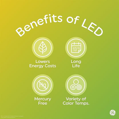 GE LED+ A19 Dusk to Dawn LED Light Bulbs, Automatic On/Off Outdoor Security Light, Soft White (2 Pack)