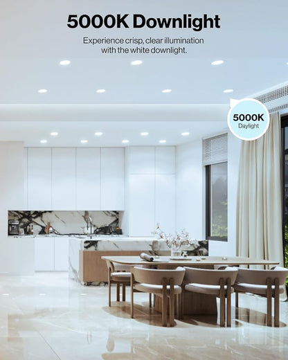 Sunco 4 Pack 6 Inch Smart Ultra Thin LED Recessed Ceiling Lights Slim, RGB+5000K Daylight, Dimmable, 15W, Canless Wafer with Junction Box - ETL.