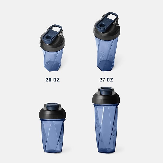 YETI Yonder Helimix Vortex Blender Shaker Bottle Holds up to 27oz | No Blending Ball or Whisk | USA Made | Portable Pre Workout Whey Protein Drink Shaker Cup | Dishwasher Safe, Clear