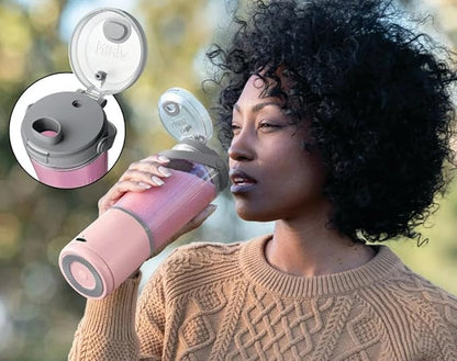 Ninja Blast Portable Blender with Detachable Cable USB Type-C 16 oz (473 ml) Pastel Pink BC100PK (Renewed)