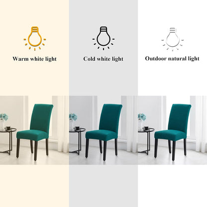 Joccun Chair Covers for Dining Room Set of 4, Dining Chair Slipcovers Stretch Dining Room Chair Covers Seat Protector,Washable Parsons Chair Cover for Home,Banquet(Peacock Blue,4 Pack)