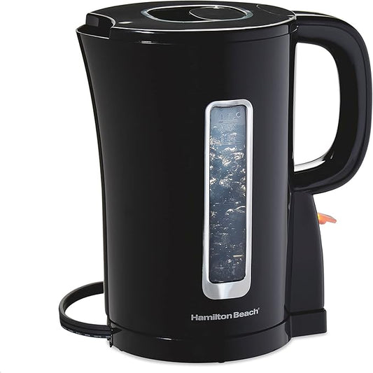 Hamilton Beach Electric Tea Kettle, Water Boiler & Heater, Cordless Serving, Auto-Shutoff & Boil-Dry Protection, 1500 Watts for Fast Boiling, 1.7 Liter, Black (41038)