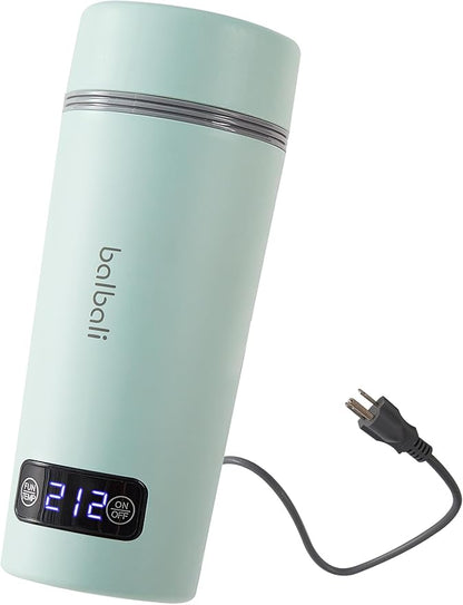 balbali Dual Voltage Travel Kettle 100-250V - 12oz Portable Water Boiler/Warmer/Heater for Boiling Water - 4 Preset Temperature Control Portable Tea Kettle Electric Travel - Green