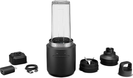 KitchenAid Go™ Cordless Personal Blender - battery included, KSBR256, Black Matte