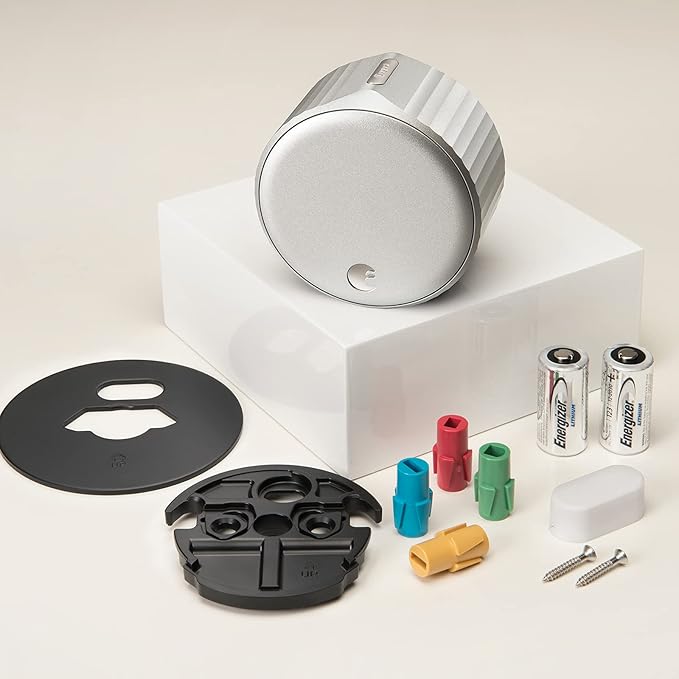 August Home, Silver Wi-Fi Connected Smart Keyless Entry Door Lock, Electronic Door Lock Fits Your Existing Deadbolt in Minutes, ‎ ‎AUG-SL05-M01-S01