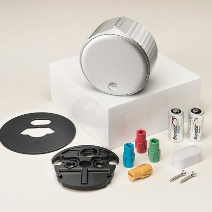 August Home, Silver Wi-Fi Connected Smart Keyless Entry Door Lock, Electronic Door Lock Fits Your Existing Deadbolt in Minutes, ‎ ‎AUG-SL05-M01-S01
