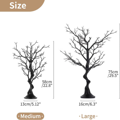 NUPTIO Black Artificial Halloween Tree: 22.8in Tall Christmas Ornament Display Manzanita Fake Trees Decorative Faux Twig Branches Indoor for Wedding Table Centerpieces Easter Birthday Party Decor