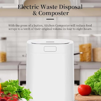 Electric Composter for Kitchen, 2.5L Smart Countertop Composter, Indoor Odorless Real-time Temperature Control, Turn Food Waste and Scraps into Dry Compost Fertilizer