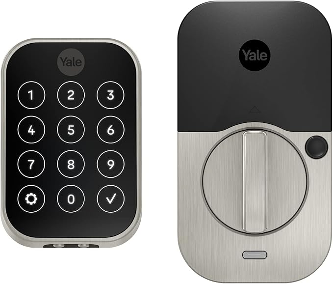 Yale Security Assure Lock 2 Deadbolt, Satin Nickel Smart Keyless Entry Door Lock with Z-Wave Connected Keypad for Code Entry, YRD450-ZW2-619