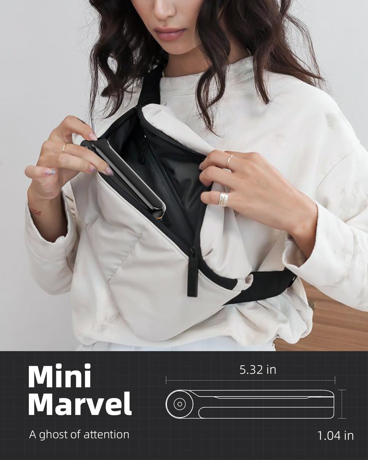 TODI Phone Tripod, Foldable Mini Desk Stand with 360° Phone Holder & Cold Shoe, Pocket Travel Tripod for iPhone, Portable Selfie Stick Handle Grip Compatible with iPhone/Android