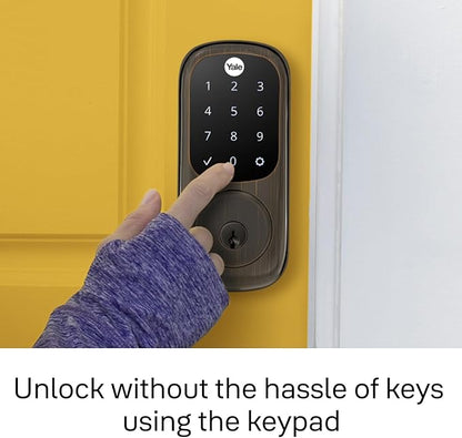 Yale Assure Lock Deadbolt, Oil Rubbed Bronze Digital Touchscreen Non-Connected Keypad with Backup Key for Front or Back Entry Door, ‎YRD226-NR-0BP