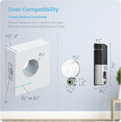 Lockly Access Touch, 3D Biometric Fingerprint Sensor, Retrofit Smart Lock, Turn Any Deadbolt Into a Smart Lock (Satin Nickel)