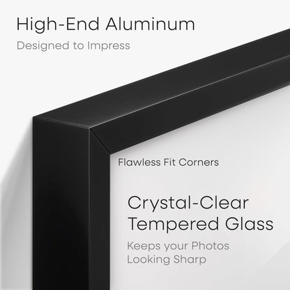 Homeforia 15x18 Diploma Frame Black, High End Metal 15 x 18 Black Certificate Frame with Mat 11 x 14, 18x15 Document Frame Matted to 11x14, Graduation Degree Frames, Tempered Glass, Wall Kit, Set of 1