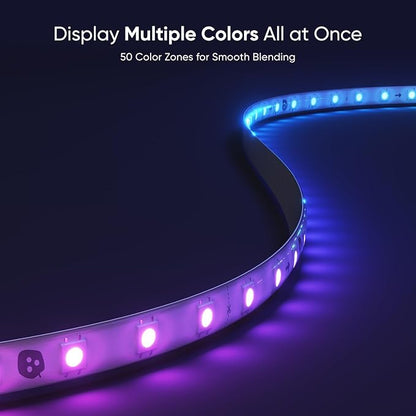 Nanoleaf RGBW Lightstrips with Matter, 16.4ft 50 Color Zones Bluetooth & WiFi Smart LED Strip Lights Work with Apple Home, Google Home, LED Lights for Bedroom, App & Voice Control