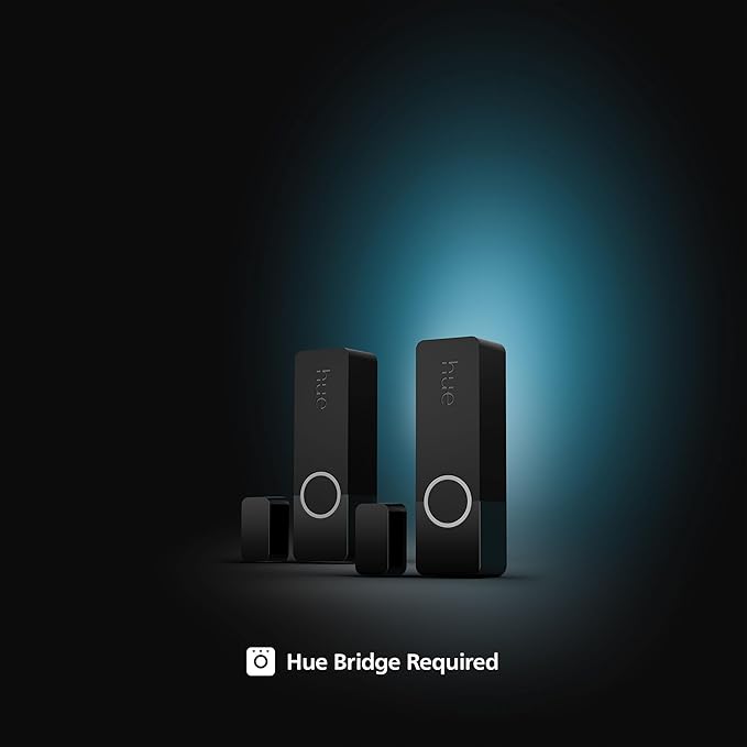 Philips Hue Secure Smart Contact Sensor, Black - 2 Pack - Made for Indoor Doors and Windows - Requires Hue Bridge - Works with The Hue App