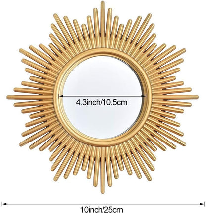 Gold Round Wall Mirrors Pack of 3 for Room & Home, Small Circle Mirrors for Modern Decor