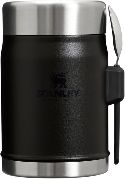 STANLEY Classic Food Jar and Spork | Vacuum Insulated Food Container | Wide Mouth Screw On Lid | Packable for Travel | Stainless Steel with Leakproof Lid | BPA-Free