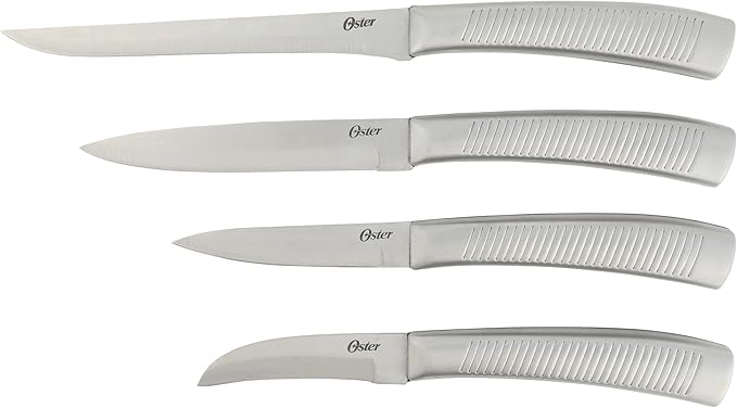 Oster Eddington 16 Piece Stainless Steel Kitchen Knife Block Set With Textured Good Grip Handles