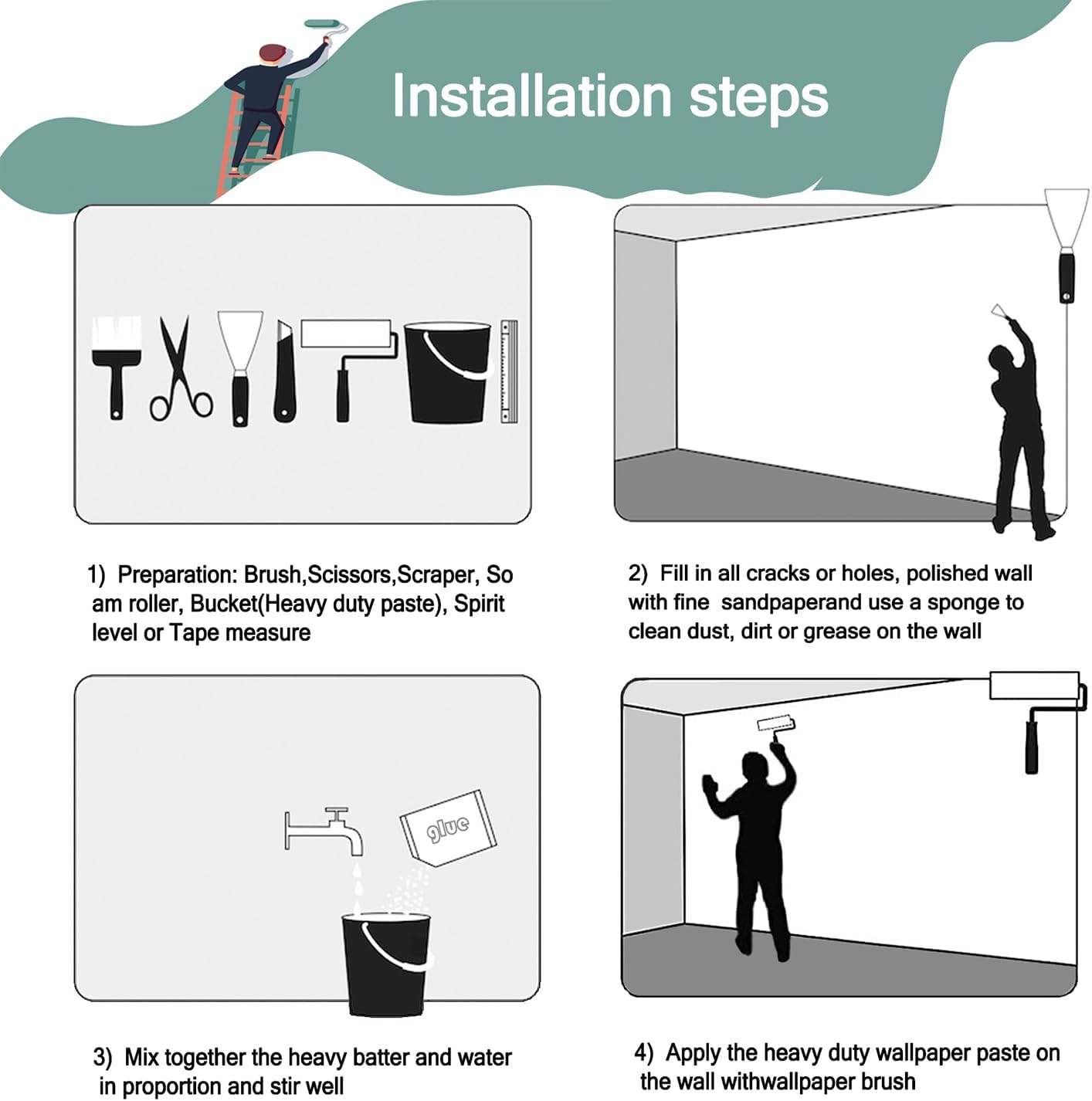 -Children's Room Cartoon Balloon Mountain Fabric Wallpaper Nursery Mural 180" x 115" (Not Peel and Stick)