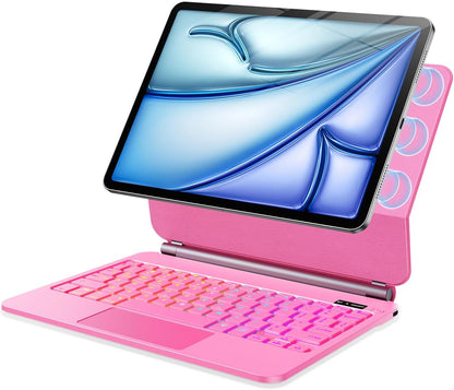 Keyboard Case for 2023 Model 12 inch iPad pro/iPad Air (4th /5th Generation) 2024 Model 12 inch iPad pro/iPad AirEasy-Set Floating Cantilever Stand Magic Magnetic Backlit-Multi-Touch Trackpad