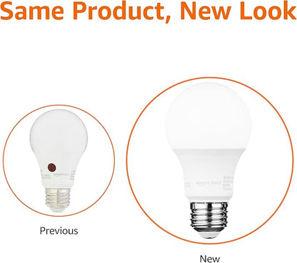 Amazon Basics A19 Dusk to Dawn Sensor LED Light Bulb, 60W Equivalent, 9W Energy Efficient, E26 Standard Base, Soft White 2700K, Non-Dimmable, 10,000 Hour Lifetime, Porch, 2-Pack