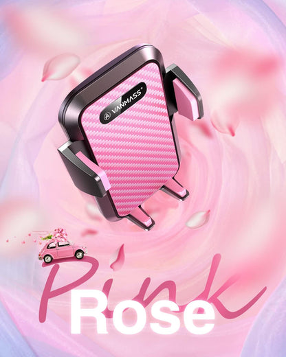 VANMASS 2025【Strongest Suction & Military-Grade】 Car Phone Mount 【Patent & Safety】Ultimate Cell Phone Holder Handsfree Stand for Dash Windshield Vent for iPhone 16 15 Pro Max 14 Android & Truck, Pink