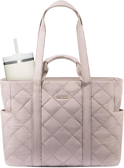 LOVEVOOK Tote Bag for Women,Light Puffer Tote Bag with Multi-pockets,Stylish Carry on Laptop Bags for Daily,Travel,Work,Gym | with Multi-pockets, Stylish, Carry on, for Daily, Travel, Work