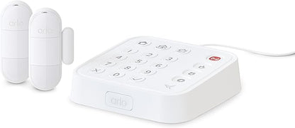 Arlo Home Security System - Wired Keypad Sensor Hub, (2) 8-in-1 Sensors, 24/7 Professional Monitoring- No Contract Required, DIY Installation, Alarm System for Home Security – SS1201, White