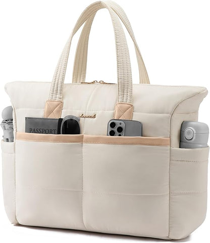 LOVEVOOK Tote Bag for Women,Light Puffer Tote Bag with Multi-pockets,Stylish Carry on Laptop Bags for Daily,Travel,Work,Gym | with Multi-pockets, Stylish, Carry on, for Daily, Travel, Work