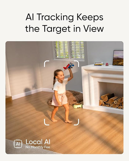 eufy Security 4K UHD Indoor Cam S350, Dual Cameras, 8× Zoom, 360° Pan & Tilt Security Cmera,AI Auto-Tracking,Baby/Pet/Nanny Camera, Human/Pet Detection, 2.4G/5G Wi-Fi