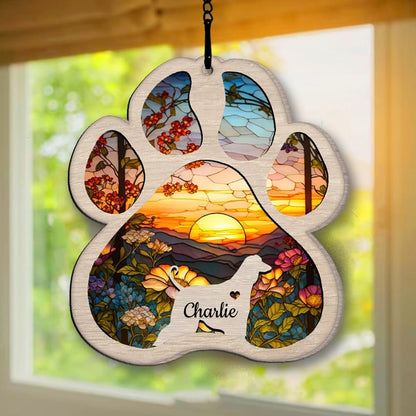 Personalized Afghan Hound Suncatcher Dog Memorial Gifts, Custom Afghan Hound Ornament Christmas Tree, Pet Remembrance Gift, Loss of Dog Sympathy Gift, Pets Memorial Ornament, Pet Loss Suncatcher