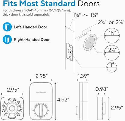 ULTRALOQ Smart Lock U-Bolt Pro, 7-in-1 Fingerprint Keyless Entry Door Lock with App Control, Anti-peep Keypad, Auto Lock, Smart Deadbolt Front Door, IP65 Waterproof, Easy Installation, 1 Year Battery