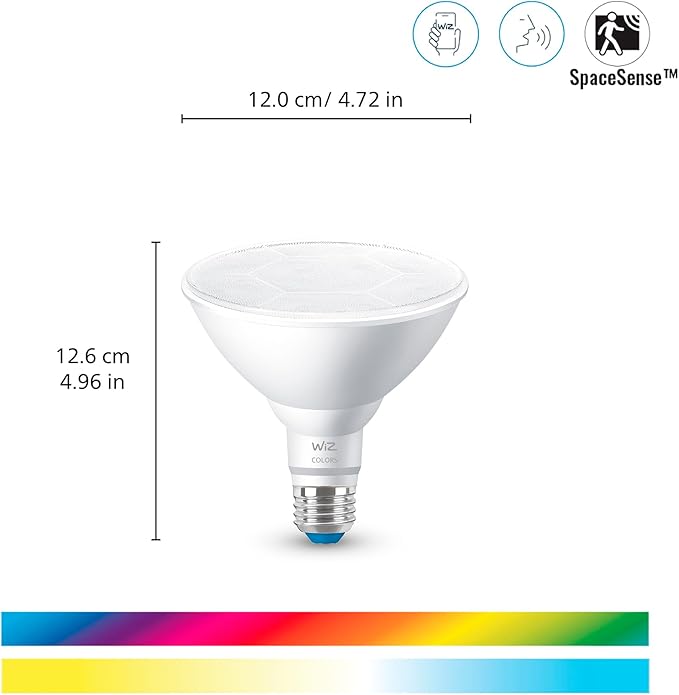 WiZ Connected 120W PAR38 LED Smart Light Bulbs - 3 Pack - Connects to Your Wi-Fi - E26 Smart Bulb - Control with Voice or App + Activate with Motion - Matter Compatible
