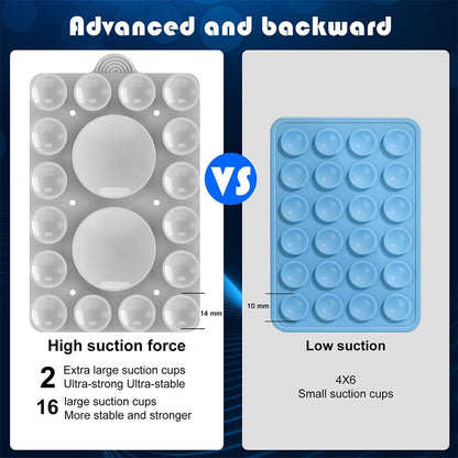 Silicone Suction Mount, Silicon Adhesive Phone Accessory for iPhone and Android, Hands-Free Mirror Shower Phone Holder, TikTok Videos and Selfies (Light Gray 2Pack, Double Sided)