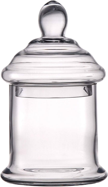 Diamond Star Clear Glass Apothecary Jar Decorative Candy Buffet Jars Elegant Glass Storage Containers (Height: 10" Body: 6")