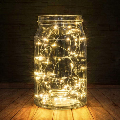 2 x 20LEDs Fairy Lights Battery Operated, Silver Wire 2 Mode Chains String Lights for Bedroom Christmas Party Decoration (Warm White, 6.6)