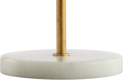 JONATHAN Y 20.75" Gold/White Marble 2-Light LED Table Lamp for Modern Bedside Decor, Glam Desk Lamp, Gold Metal Dome Shade, Pull Chain Switch, Bulbs Included JYL1071A