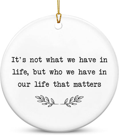 TEEZWONDER Inspirational Gifts for Women Men - Ceramic Christmas Ornaments 2025 for Tree Decorations - Mom Dad Gifts for Sister Brother Grandma Grandpa, Friend Gift Ideas