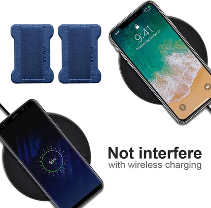 Universal Phone Grip for Smartphones - Phone Holder for Hand -Wireless Charging Compatible (Dark Blue) - 2Pack