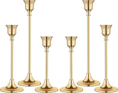 Candlestick Holders,Taper Candle Holder for Candlesticks Gold Brass Vintage Candle Stick Candle Holders Candelabra Candle Holder for Fireplace Party Dining Home