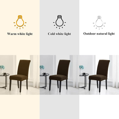 Joccun Chair Covers for Dining Room Set of 4,Dining Chair Slipcovers Stretch Dining Room Chair Covers Seat Protector,Washable Parsons Chair Cover for Home,Banquet(Seal Brown,4 Pack)